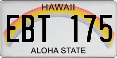 HI license plate EBT175