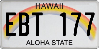 HI license plate EBT177