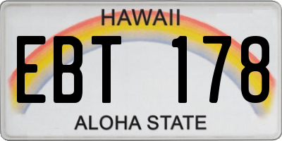 HI license plate EBT178
