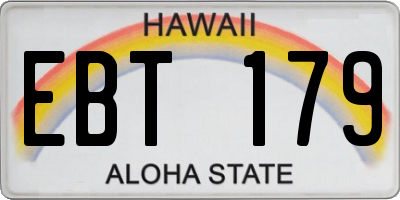 HI license plate EBT179