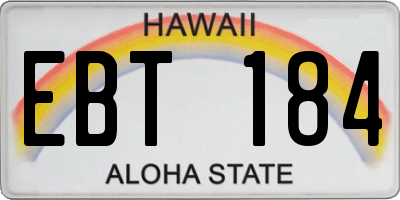 HI license plate EBT184