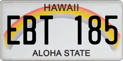 HI license plate EBT185