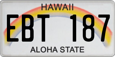 HI license plate EBT187