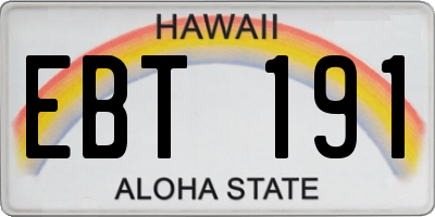 HI license plate EBT191