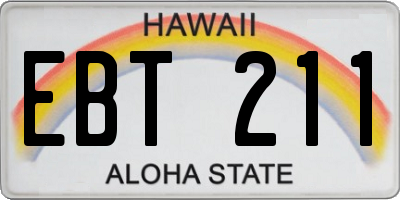 HI license plate EBT211