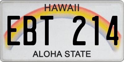 HI license plate EBT214