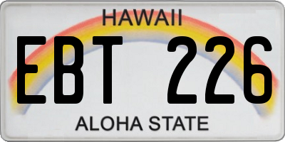 HI license plate EBT226