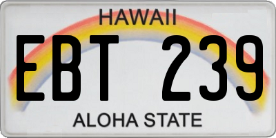 HI license plate EBT239