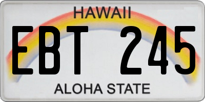 HI license plate EBT245