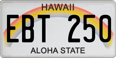 HI license plate EBT250