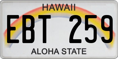HI license plate EBT259