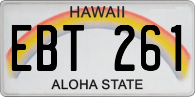 HI license plate EBT261