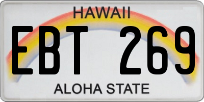HI license plate EBT269