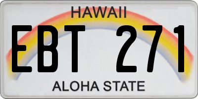 HI license plate EBT271