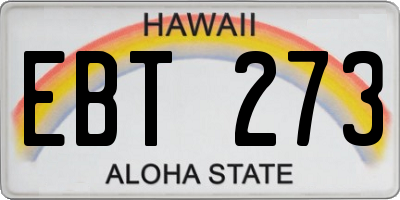 HI license plate EBT273