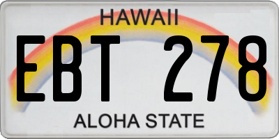 HI license plate EBT278
