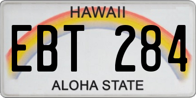 HI license plate EBT284