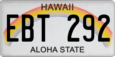 HI license plate EBT292