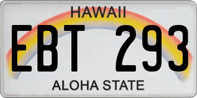 HI license plate EBT293