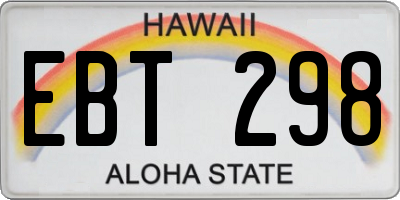 HI license plate EBT298