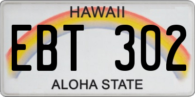 HI license plate EBT302