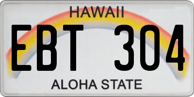 HI license plate EBT304