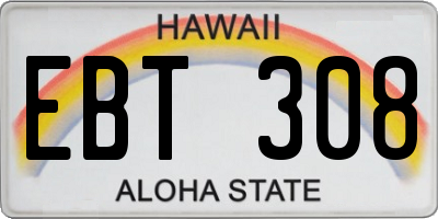 HI license plate EBT308