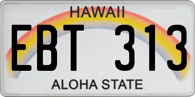HI license plate EBT313