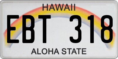 HI license plate EBT318