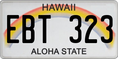 HI license plate EBT323