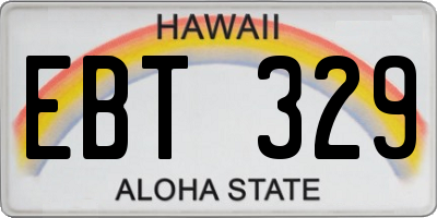 HI license plate EBT329