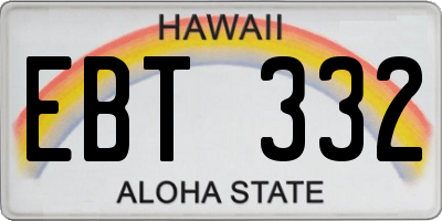 HI license plate EBT332