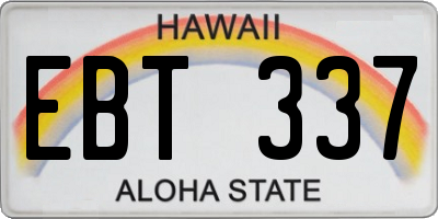 HI license plate EBT337