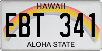 HI license plate EBT341