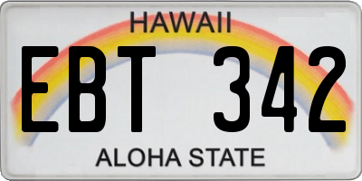 HI license plate EBT342