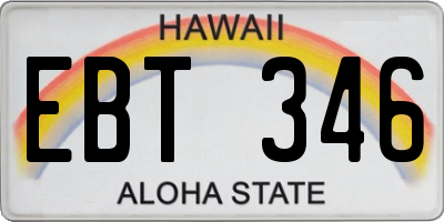 HI license plate EBT346