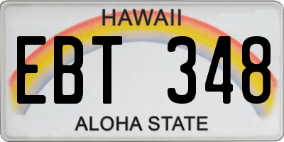 HI license plate EBT348