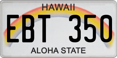 HI license plate EBT350