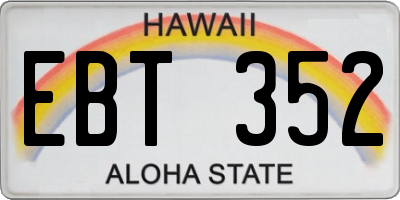 HI license plate EBT352
