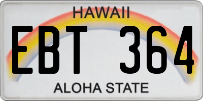 HI license plate EBT364