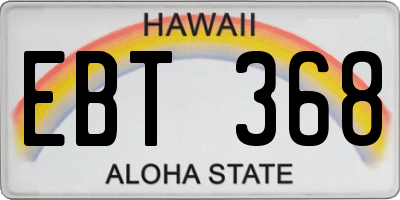 HI license plate EBT368