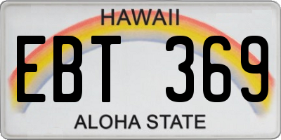 HI license plate EBT369