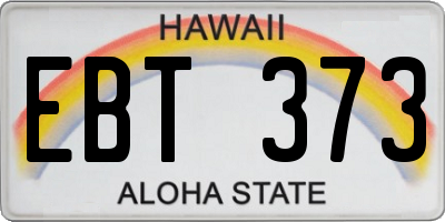 HI license plate EBT373