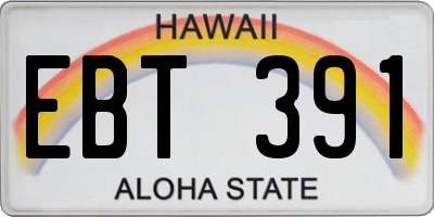 HI license plate EBT391