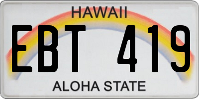 HI license plate EBT419