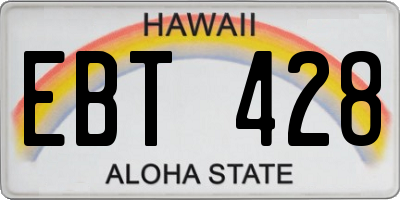 HI license plate EBT428