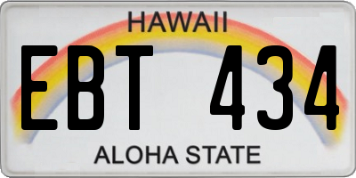 HI license plate EBT434