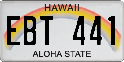 HI license plate EBT441