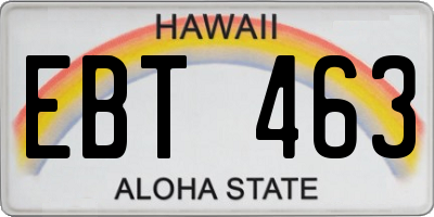 HI license plate EBT463