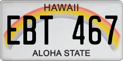 HI license plate EBT467